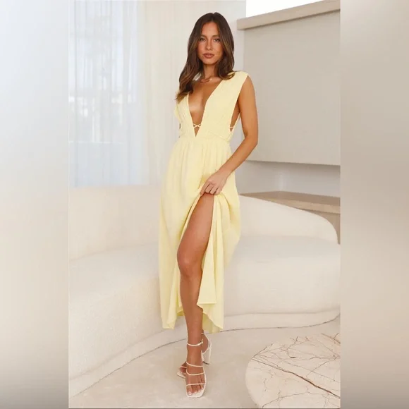Hello Molly | Dresses | Sandy Beach Midi Dress Yellow | Poshmark